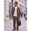 image:imageCOOFANDY Mens Corduroy Pants Casual Elastic Waist Drawstring SweatpantsDark Brown