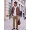 image:imageCOOFANDY Mens Corduroy Pants Casual Elastic Waist Drawstring SweatpantsLight Brown
