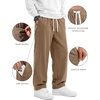 image:imageCOOFANDY Mens Corduroy Pants Casual Elastic Waist Drawstring SweatpantsLight Brown