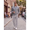image:imageCOOFANDY Mens Corduroy Pants Casual Elastic Waist Drawstring SweatpantsLight Grey