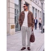 image:imageCOOFANDY Mens Corduroy Pants Casual Elastic Waist Drawstring SweatpantsLight Grey