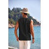image:imageCOOFANDY Mens Cotton Linen Sleeveless Shirts Casual Tank Top Beach TunicBlack