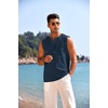 image:imageCOOFANDY Mens Cotton Linen Sleeveless Shirts Casual Tank Top Beach TunicBlue