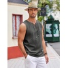 image:imageCOOFANDY Mens Cotton Linen Sleeveless Shirts Casual Tank Top Beach TunicCharcoal