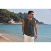 image:imageCOOFANDY Mens Cotton Linen Sleeveless Shirts Casual Tank Top Beach TunicCharcoal
