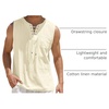 image:imageCOOFANDY Mens Cotton Linen Sleeveless Shirts Casual Tank Top Beach TunicCream