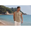 image:imageCOOFANDY Mens Cotton Linen Sleeveless Shirts Casual Tank Top Beach TunicKhaki