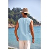 image:imageCOOFANDY Mens Cotton Linen Sleeveless Shirts Casual Tank Top Beach TunicSky Blue