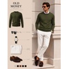 image:imageCOOFANDY Mens Crewneck Sweater Casual Knit Long Sleeve Lightweight PulloverArmy Green
