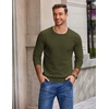 image:imageCOOFANDY Mens Crewneck Sweater Casual Knit Long Sleeve Lightweight PulloverArmy Green