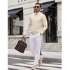 image:imageCOOFANDY Mens Crewneck Sweater Casual Knit Long Sleeve Lightweight PulloverBeige