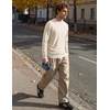image:imageCOOFANDY Mens Crewneck Sweater Casual Knit Long Sleeve Lightweight PulloverBeige