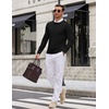 image:imageCOOFANDY Mens Crewneck Sweater Casual Knit Long Sleeve Lightweight PulloverBlack