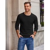 image:imageCOOFANDY Mens Crewneck Sweater Casual Knit Long Sleeve Lightweight PulloverBlack