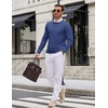 image:imageCOOFANDY Mens Crewneck Sweater Casual Knit Long Sleeve Lightweight PulloverBlue