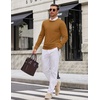 image:imageCOOFANDY Mens Crewneck Sweater Casual Knit Long Sleeve Lightweight PulloverCoffee Brown