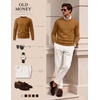 image:imageCOOFANDY Mens Crewneck Sweater Casual Knit Long Sleeve Lightweight PulloverCoffee Brown
