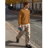 image:imageCOOFANDY Mens Crewneck Sweater Casual Knit Long Sleeve Lightweight PulloverCoffee Brown
