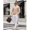 image:imageCOOFANDY Mens Crewneck Sweater Casual Knit Long Sleeve Lightweight PulloverCream