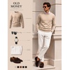 image:imageCOOFANDY Mens Crewneck Sweater Casual Knit Long Sleeve Lightweight PulloverCream