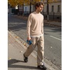 image:imageCOOFANDY Mens Crewneck Sweater Casual Knit Long Sleeve Lightweight PulloverCream