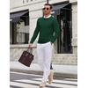 image:imageCOOFANDY Mens Crewneck Sweater Casual Knit Long Sleeve Lightweight PulloverDark Green