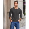 image:imageCOOFANDY Mens Crewneck Sweater Casual Knit Long Sleeve Lightweight PulloverDark Grey