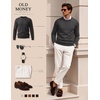 image:imageCOOFANDY Mens Crewneck Sweater Casual Knit Long Sleeve Lightweight PulloverDark Grey