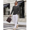 image:imageCOOFANDY Mens Crewneck Sweater Casual Knit Long Sleeve Lightweight PulloverDark Grey
