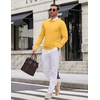 image:imageCOOFANDY Mens Crewneck Sweater Casual Knit Long Sleeve Lightweight PulloverGold