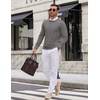 image:imageCOOFANDY Mens Crewneck Sweater Casual Knit Long Sleeve Lightweight PulloverGrey Heather