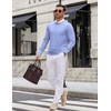 image:imageCOOFANDY Mens Crewneck Sweater Casual Knit Long Sleeve Lightweight PulloverLight Blue