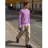 image:imageCOOFANDY Mens Crewneck Sweater Casual Knit Long Sleeve Lightweight PulloverLight Purple
