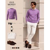 image:imageCOOFANDY Mens Crewneck Sweater Casual Knit Long Sleeve Lightweight PulloverLight Purple