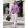 image:imageCOOFANDY Mens Crewneck Sweater Casual Knit Long Sleeve Lightweight PulloverLight Purple