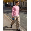 image:imageCOOFANDY Mens Crewneck Sweater Casual Knit Long Sleeve Lightweight PulloverPink