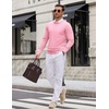 image:imageCOOFANDY Mens Crewneck Sweater Casual Knit Long Sleeve Lightweight PulloverPink