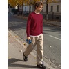 image:imageCOOFANDY Mens Crewneck Sweater Casual Knit Long Sleeve Lightweight PulloverRed