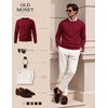image:imageCOOFANDY Mens Crewneck Sweater Casual Knit Long Sleeve Lightweight PulloverRed