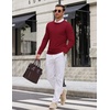 image:imageCOOFANDY Mens Crewneck Sweater Casual Knit Long Sleeve Lightweight PulloverRed