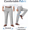image:imageCOOFANDY Mens Dress Pants Classic Fit Flat Front Business Casual SlacksLight Grey