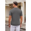 image:imageCOOFANDY Mens Knit Polo Shirts Casual Short Sleeve Button Down Polo ShirtDark Grey