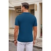 image:imageCOOFANDY Mens Knit Polo Shirts Casual Short Sleeve Button Down Polo ShirtDenim Blue
