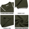 image:imageCOOFANDY Mens Knit Polo Shirts Casual Short Sleeve Button Down Polo ShirtEarmy Green White Striped