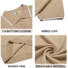 image:imageCOOFANDY Mens Knit Polo Shirts Casual Short Sleeve Button Down Polo ShirtEkhaki White Striped