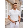image:imageCOOFANDY Mens Knit Polo Shirts Casual Short Sleeve Button Down Polo ShirtWhite