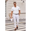 image:imageCOOFANDY Mens Knit Polo Shirts Casual Short Sleeve Button Down Polo ShirtWhite