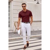 image:imageCOOFANDY Mens Knit Polo Shirts Casual Short Sleeve Button Down Polo ShirtWine Red