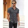image:imageCOOFANDY Mens Muscle Fit Dress Shirts WrinkleFree Short Sleeve Casual Button Down ShirtWhite Flowerblack