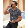 image:imageCOOFANDY Mens Muscle Fit Dress Shirts WrinkleFree Short Sleeve Casual Button Down ShirtWhite Flowerblack